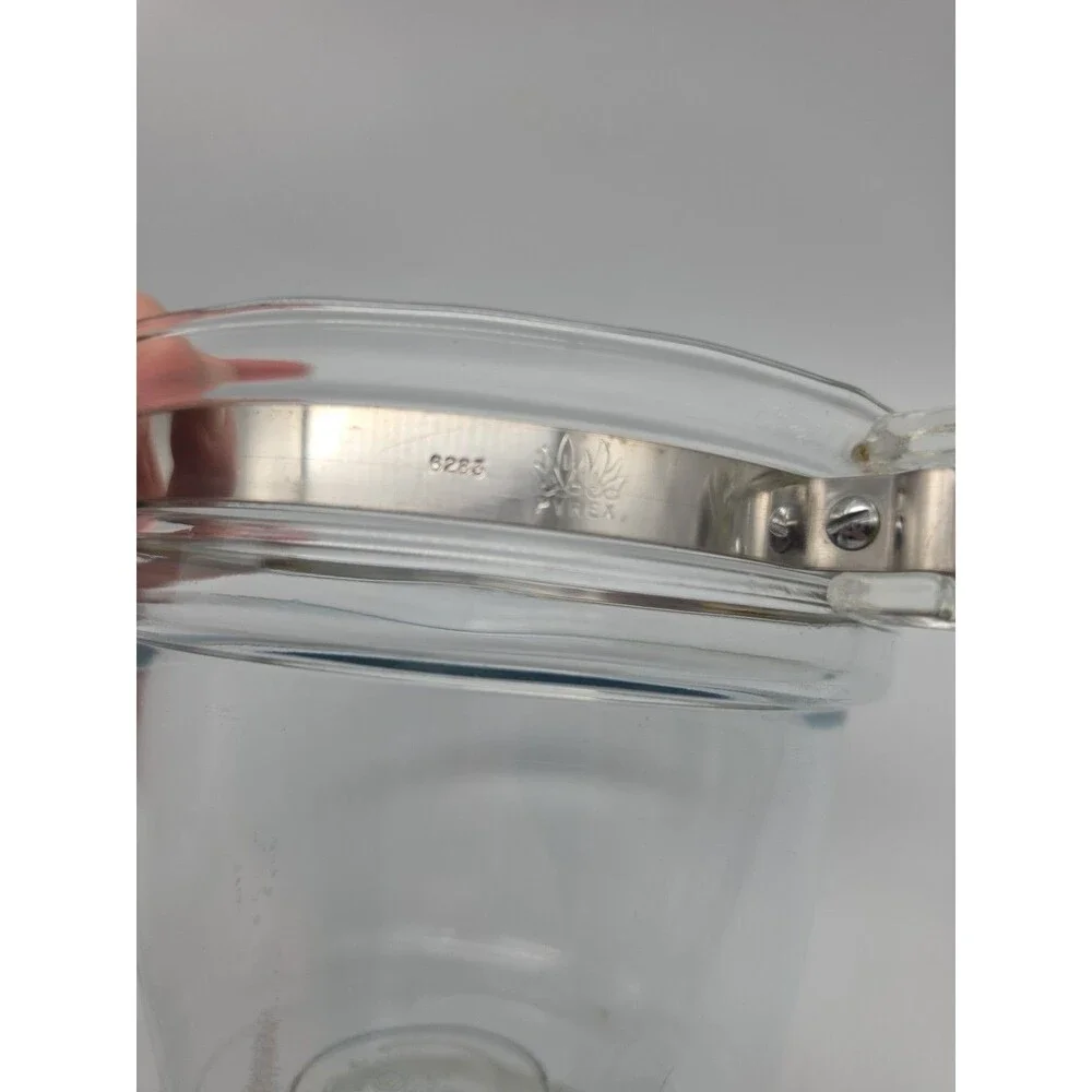 Pyrex Flameware 6283L 1.5 Quart Clear Glass Pot Saucepan with Lid Vintage MCM - Picture 7 of 10
